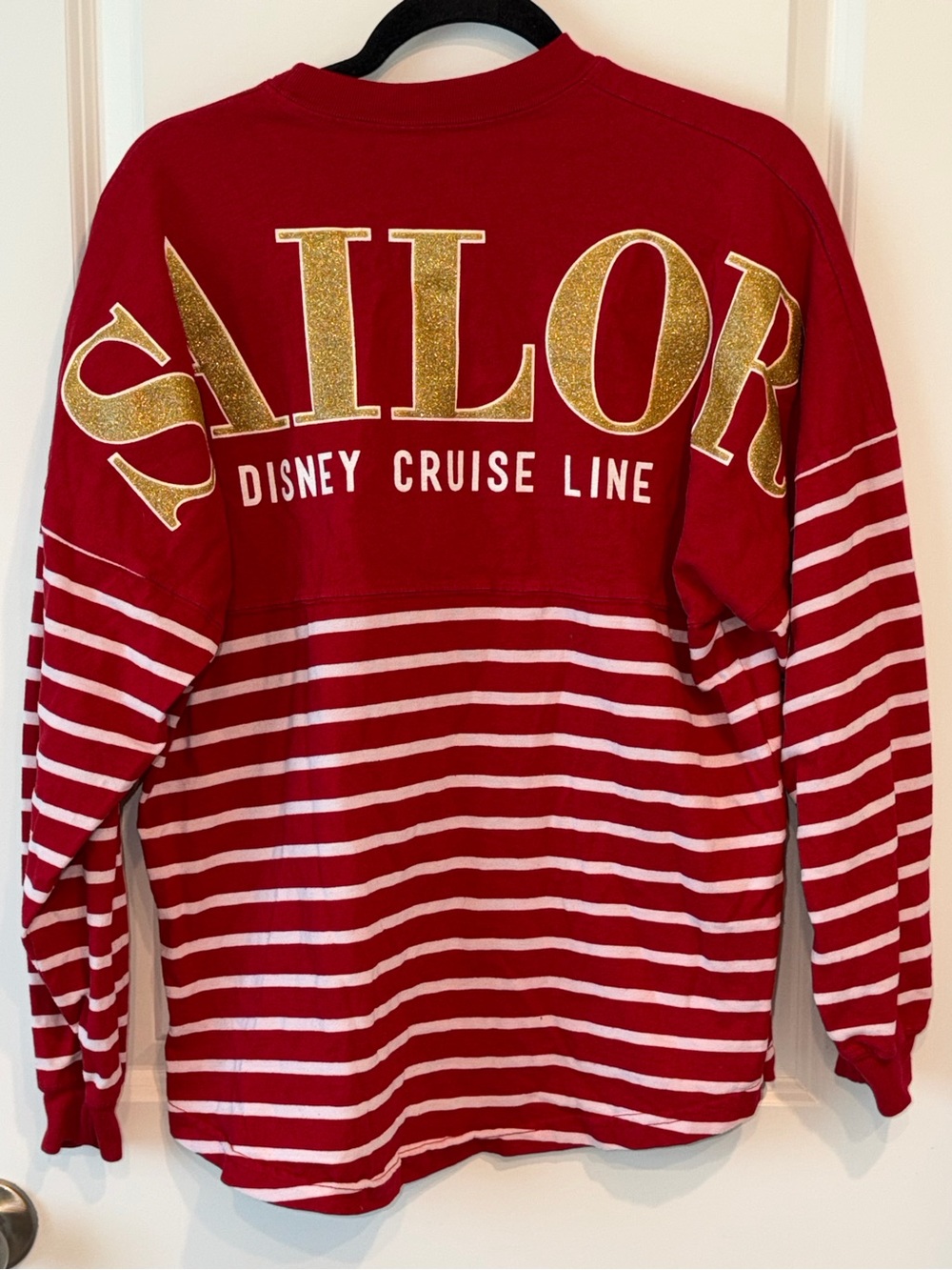 Disney Cruise Line SAILOR Spirit Jersey Pullover Red White Striped Minnie Small